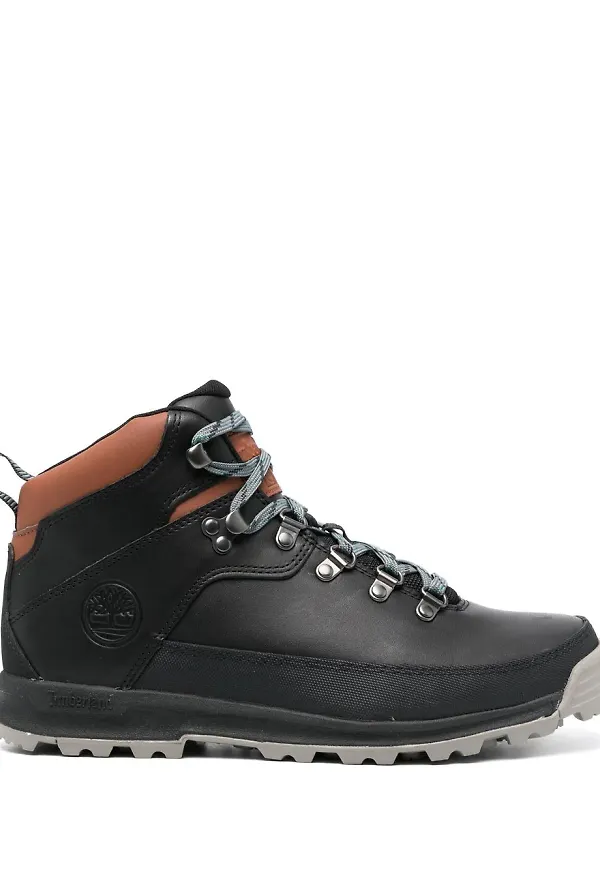 Timberland läderstövlar med snörning - Svart