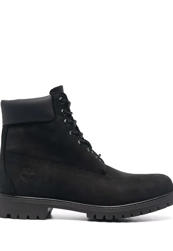 Timberland läderstövlar med snörning - Svart