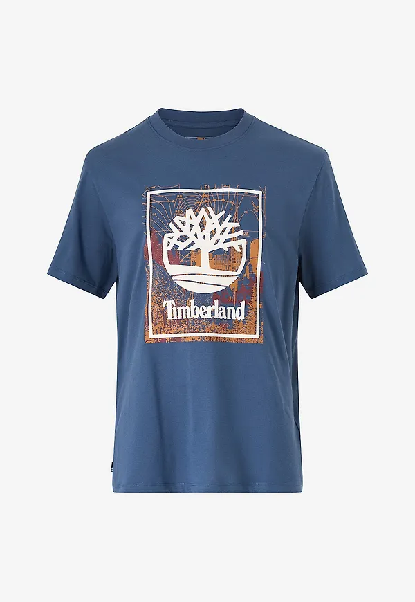 Timberland - T-shirt Front Seasonal Stack Lo Dkblu - Blå