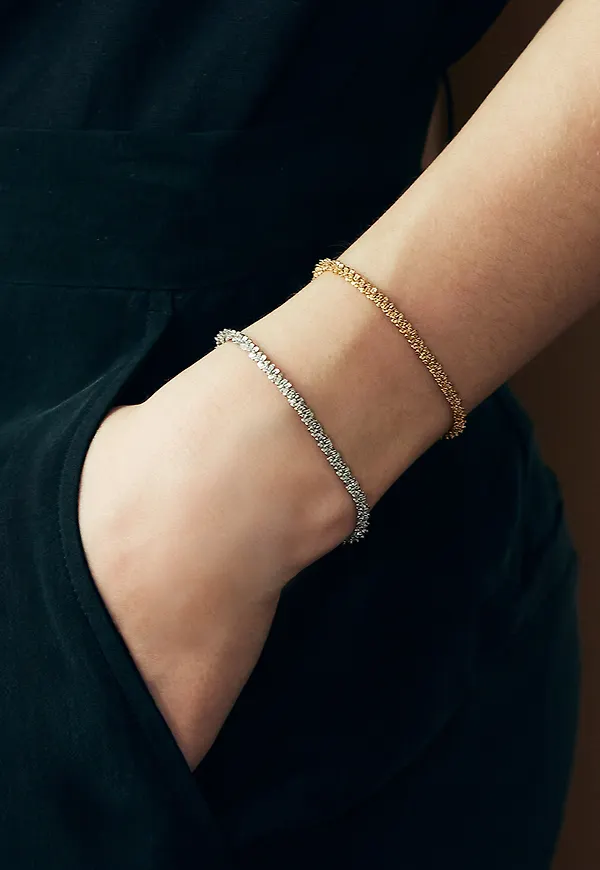 Tinsel bracelet stee