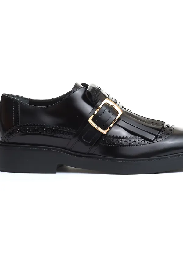 Tod's, Skor, Dam, 36 1/2 EU, Läder, Svart Spänne Frans Loafers