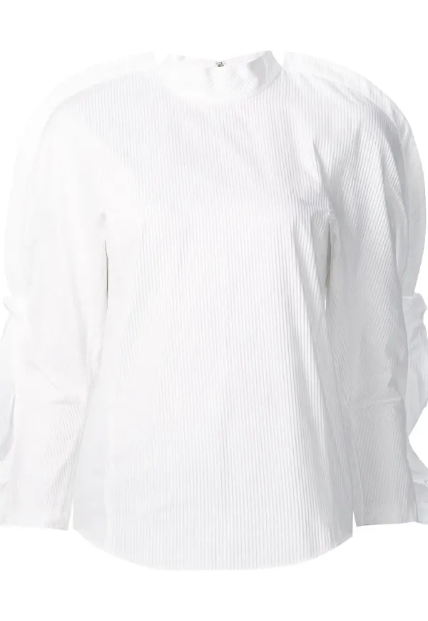Toga blus med volangärm - Vit