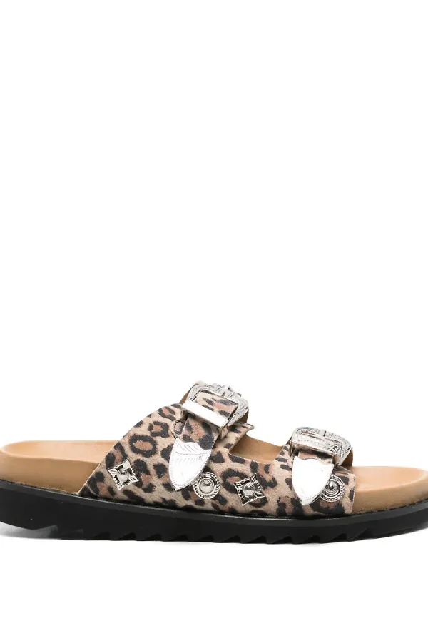 Toga Pulla leopardmönstrade sandaler - Brun