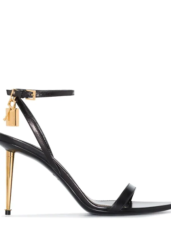 TOM FORD 85 mm klackskor med hänglås - Svart