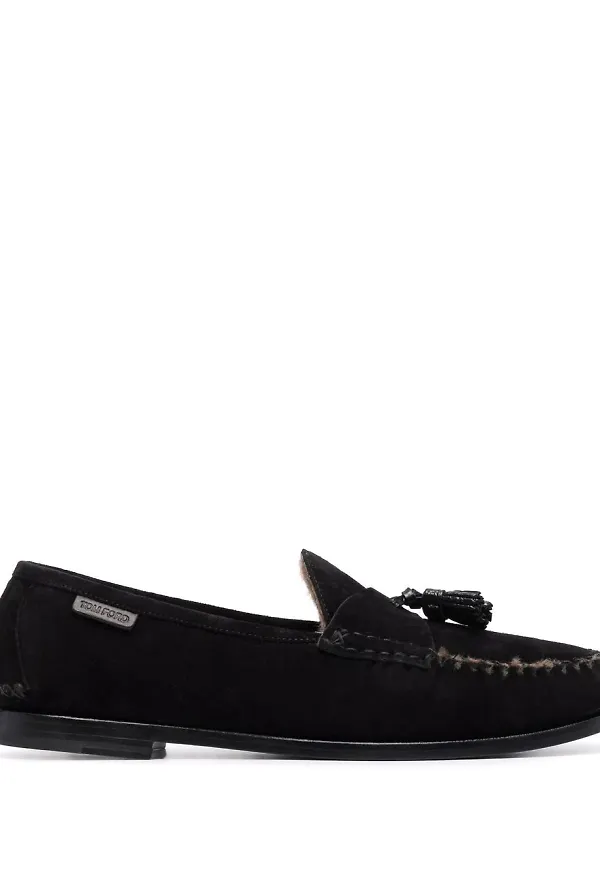 TOM FORD Berwick loafers i mocka - Svart