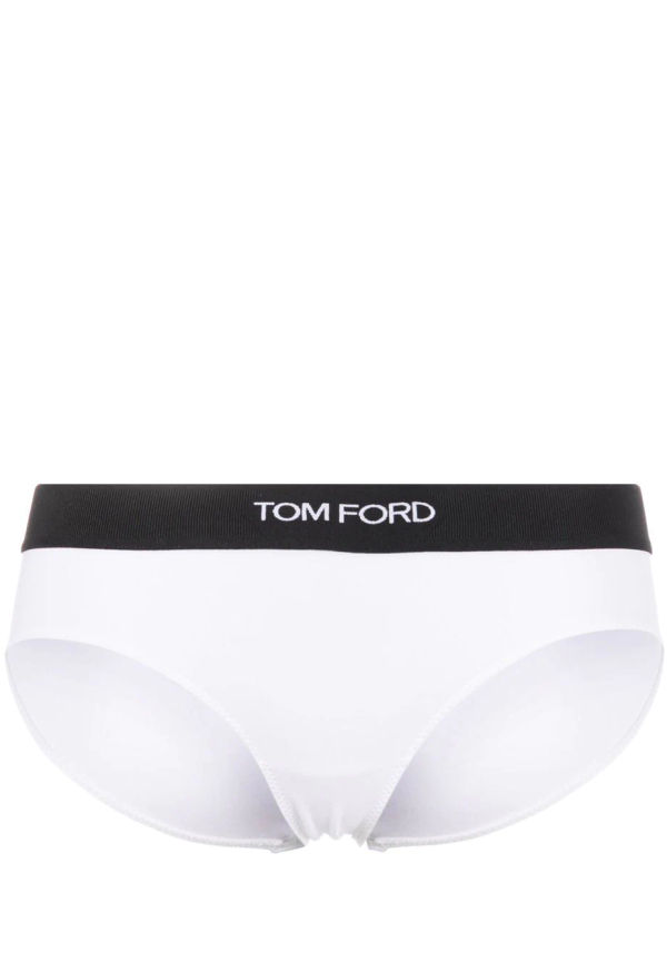 TOM FORD bikinitrosor med logotyp - Vit