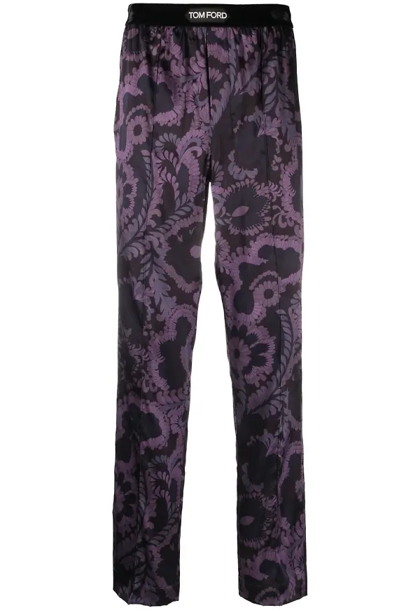 TOM FORD byxor med logotypband - Lila