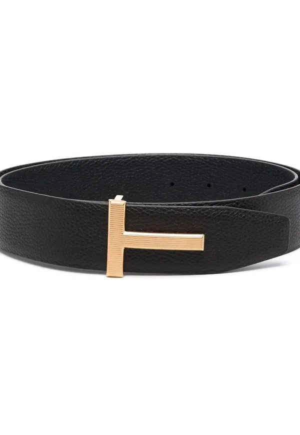 TOM FORD bälte med plakett - Brun
