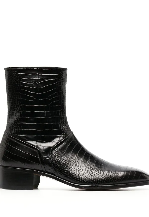 TOM FORD Coco läderstövlar 450 mm - Svart