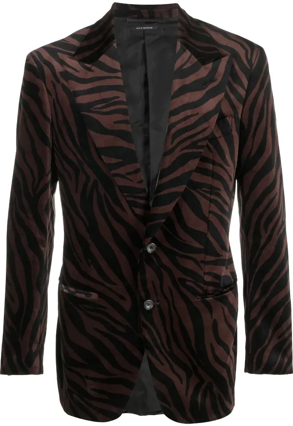 TOM FORD Cooper zebramönstrad jacka - Brun