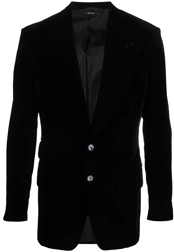 TOM FORD enkelknäppt sammetsblazer - Svart