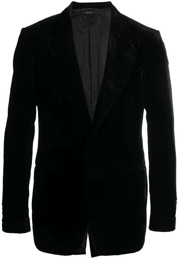 TOM FORD enkelknäppt sammetsblazer - Svart