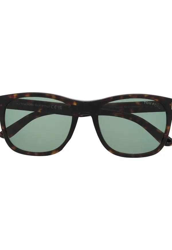 TOM FORD Eyewear fyrkantiga solglasögon med sköldpaddseffekt - Brun