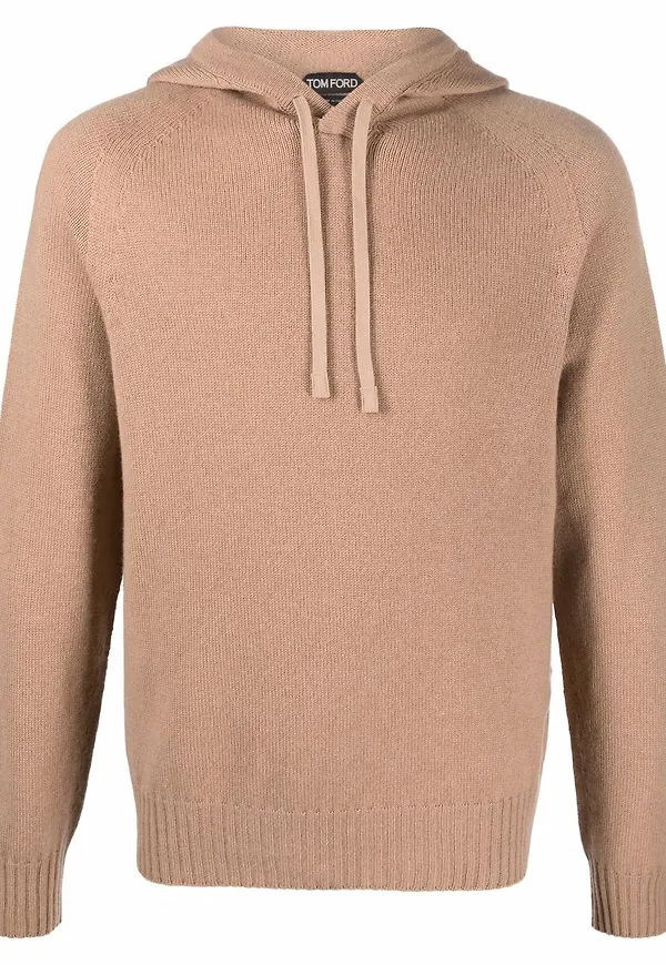 TOM FORD finstickad hoodie - Brun