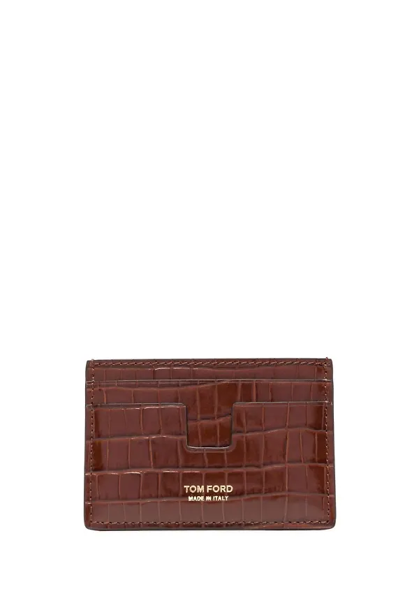 TOM FORD korthållare med logotyp - Brun