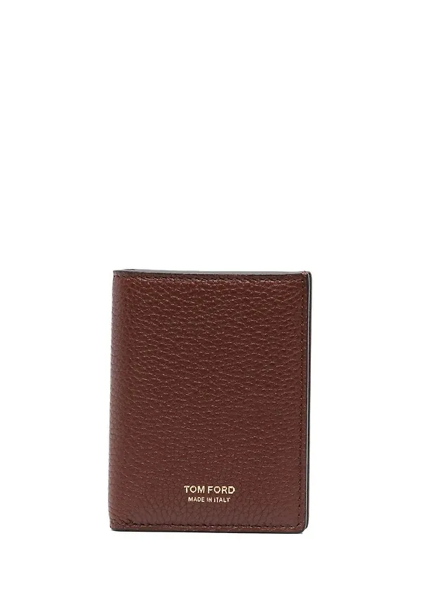 TOM FORD korthållare med präglad logotyp - Brun