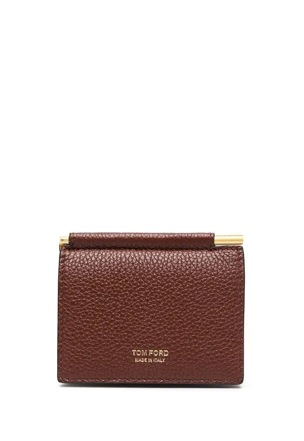 TOM FORD korthållare med präglad logotyp - Brun