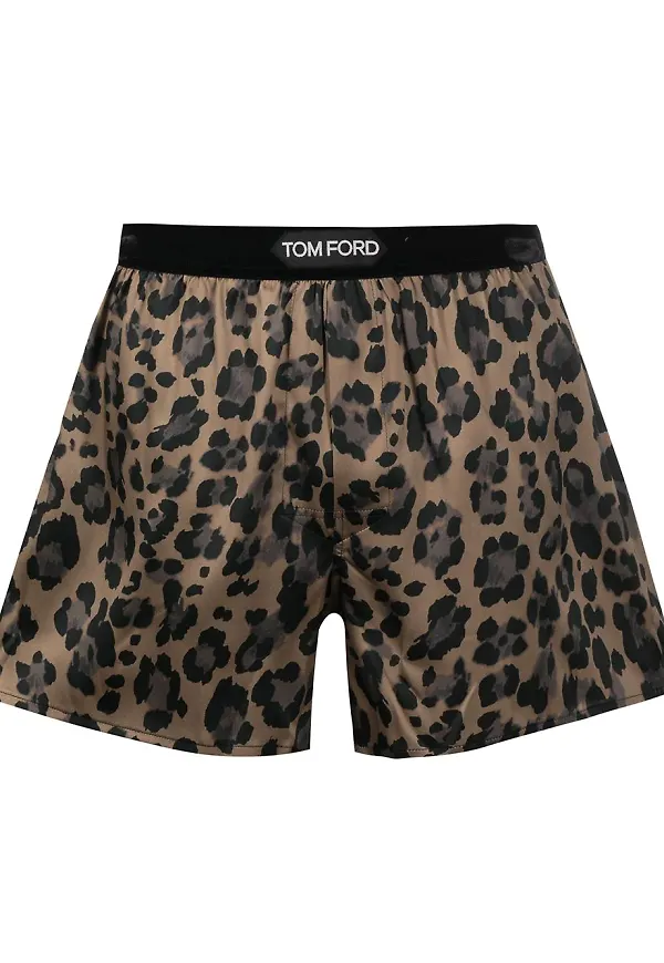 TOM FORD leopardmönstrade boxerkalsonger - Brun