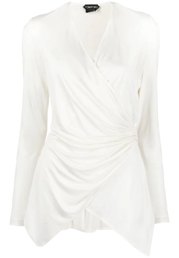 TOM FORD långärmad blus i stretch - Neutral