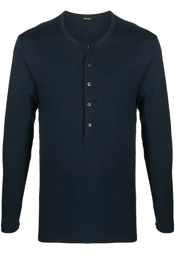 TOM FORD långärmad t-shirt - Blå