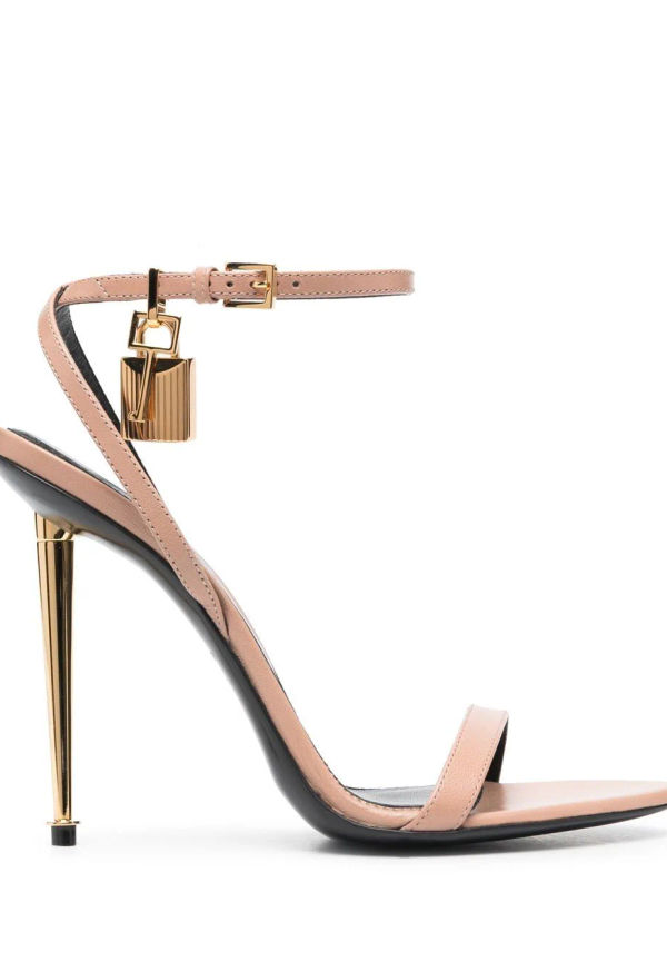 TOM FORD Padlock lädersandaler 120 mm - Rosa