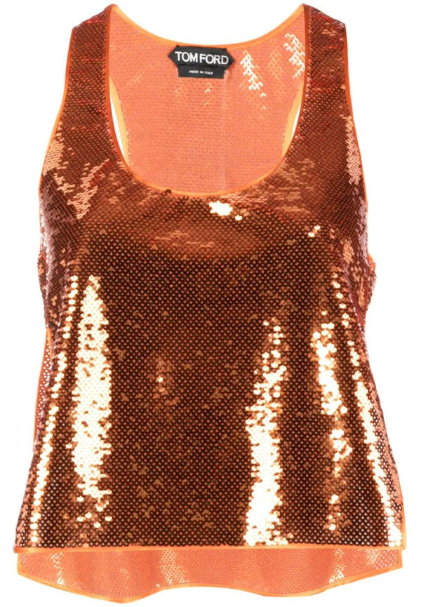TOM FORD paljettprydd topp - Orange
