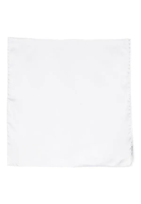 TOM FORD plain silk pocket square scarf - Vit
