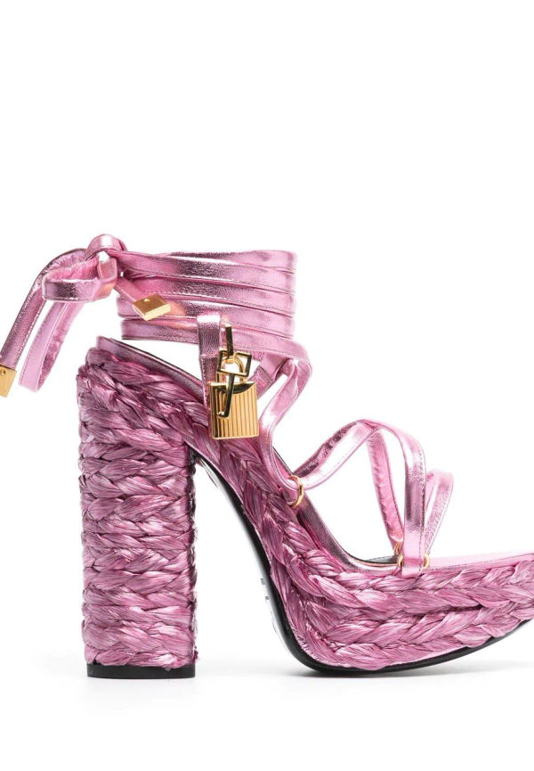 TOM FORD platåsandaler med metallic-effekt - Rosa