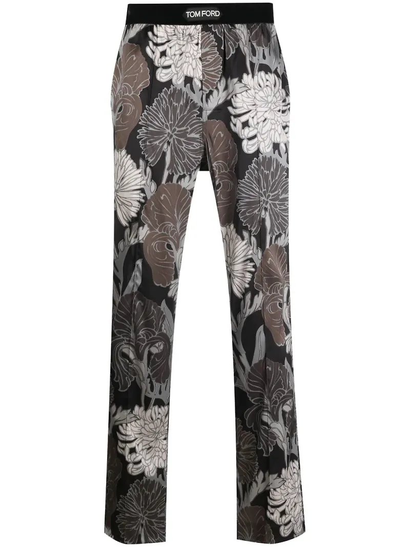 TOM FORD pyjamasbyxor med abstrakt tryck - Svart