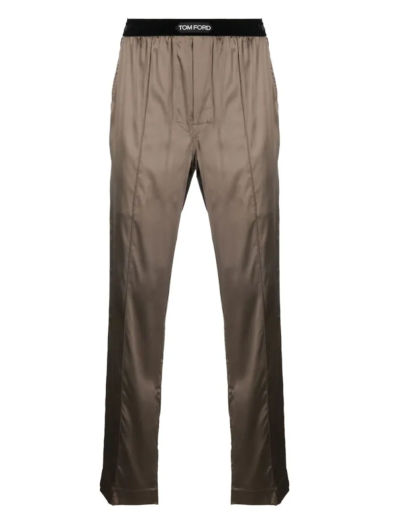 TOM FORD pyjamasbyxor med logotyp - Brun