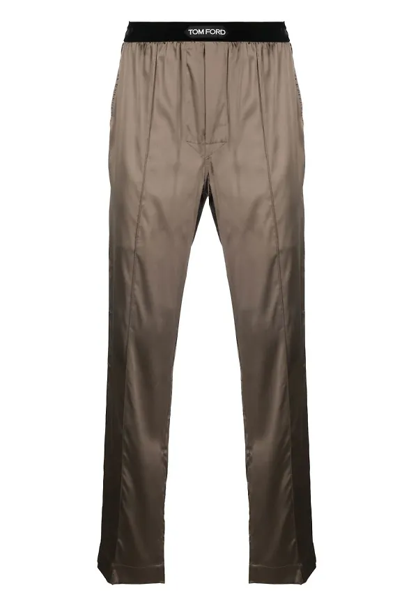 TOM FORD pyjamasbyxor med logotyp - Brun