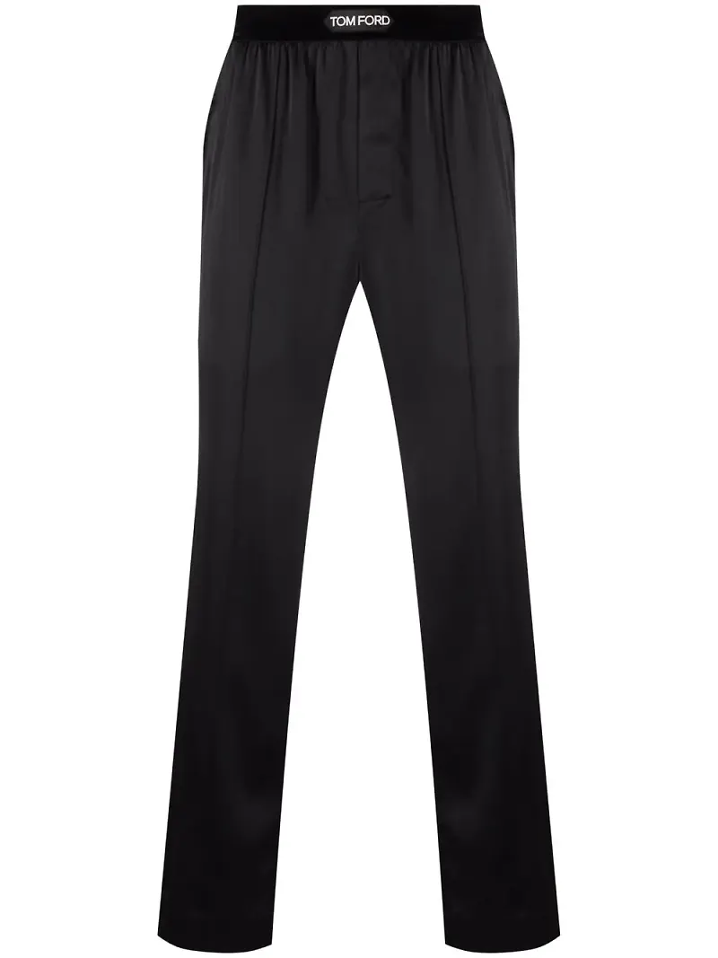 TOM FORD pyjamasbyxor med logotypband - Svart