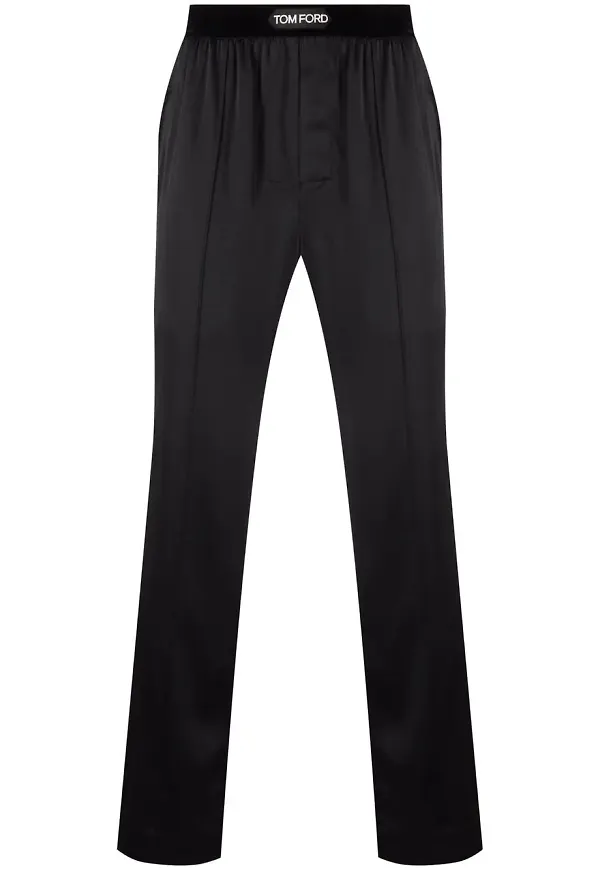 TOM FORD pyjamasbyxor med logotypband - Svart
