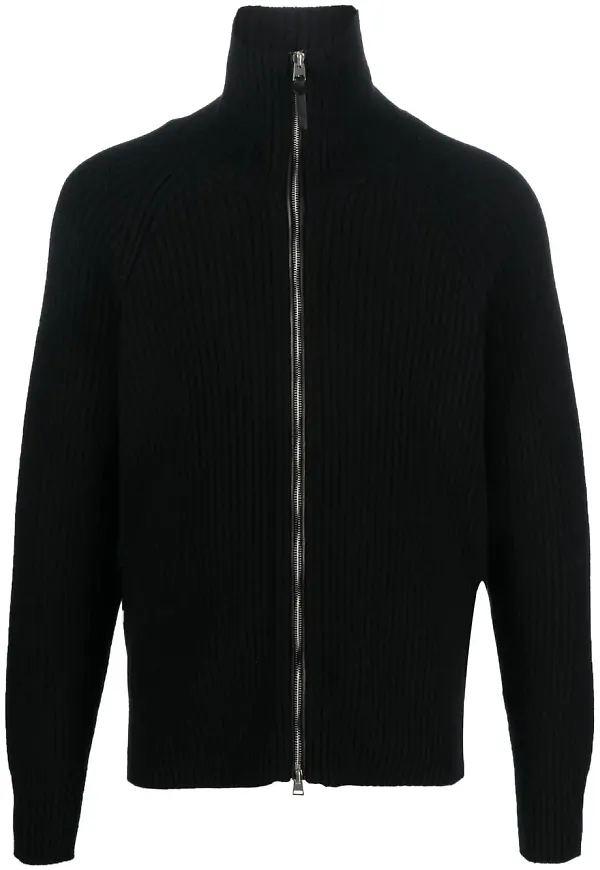 TOM FORD ribbstickad ullkofta - Svart