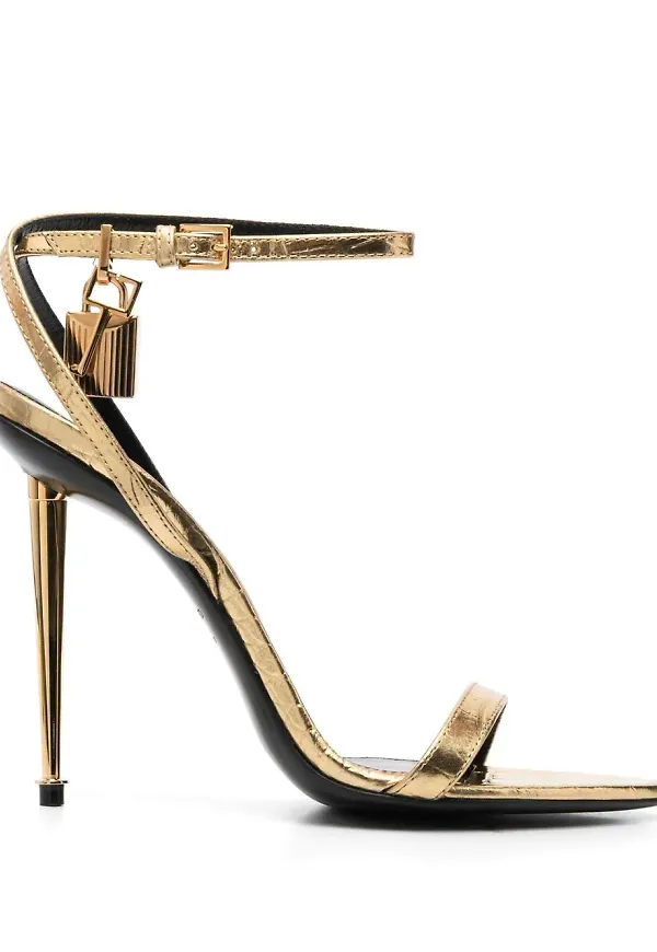 TOM FORD sandaler med hänglås 120 mm - Guldfärgad