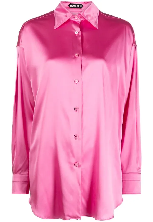 TOM FORD skjorta med spetsig krage - Rosa