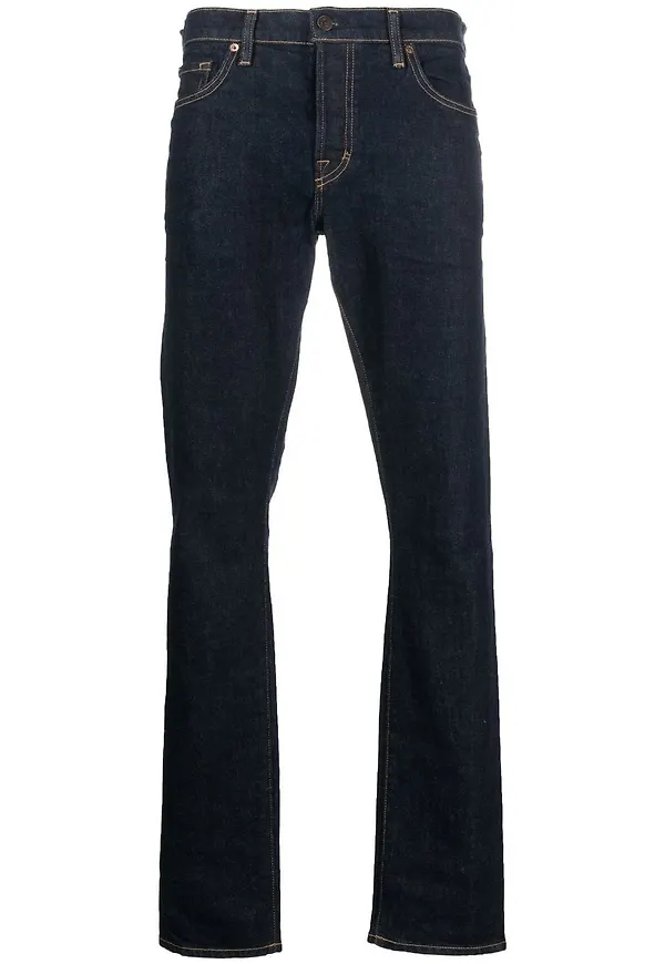 TOM FORD straight-jeans med kontrastsöm - Blå