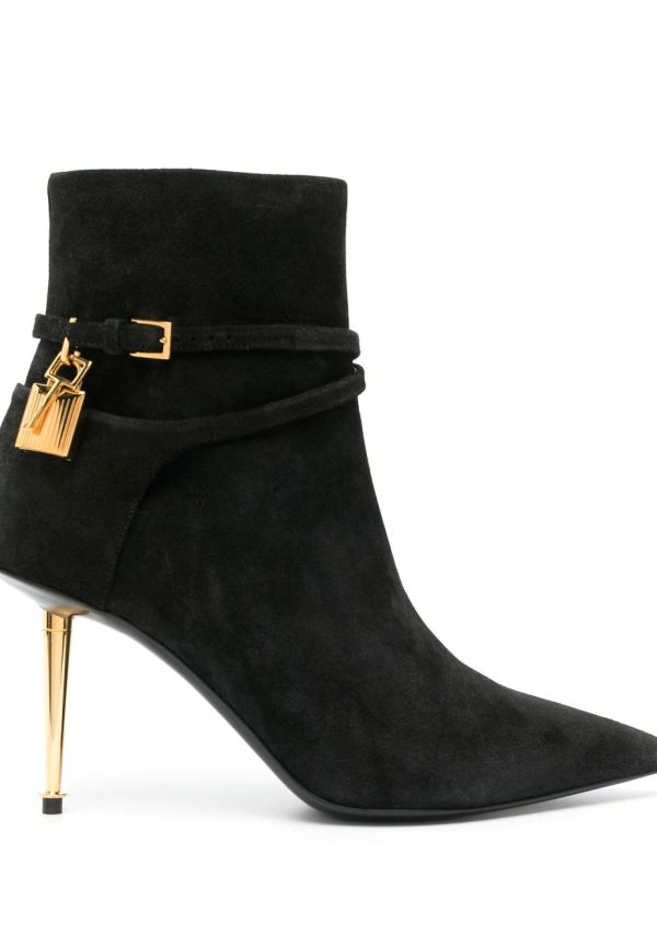 TOM FORD stövletter i mocka 85 mm - Svart