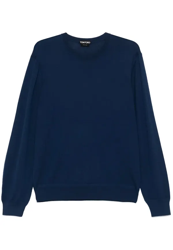TOM FORD t-shirt i ull - Blå