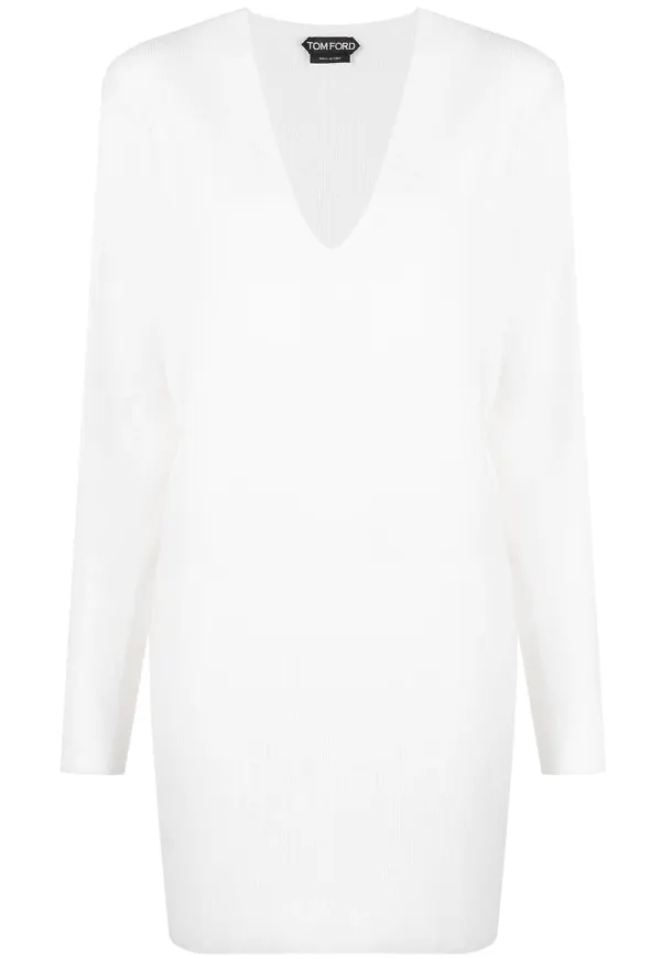 TOM FORD v-ringad kashmirkofta - Vit