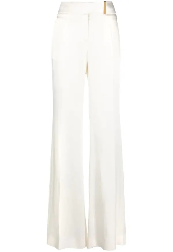 TOM FORD vida satinbyxor med hög midja - Neutral
