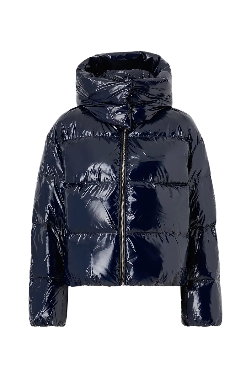 Tommy Hilfiger - Dunjacka Glossy Down Puffer Jacket - Blå