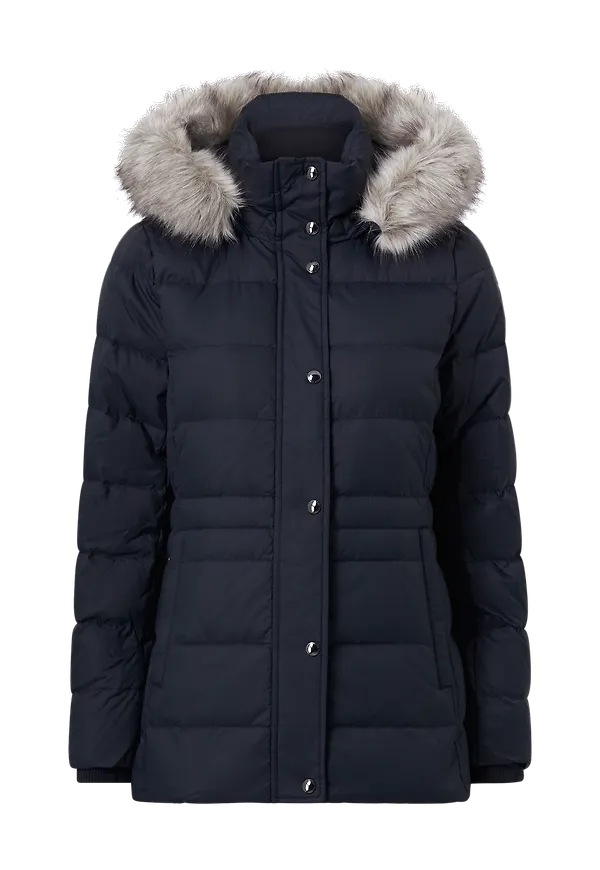 Tommy Hilfiger - Dunjacka Tyra Down Jkt With Fur - Blå - 34