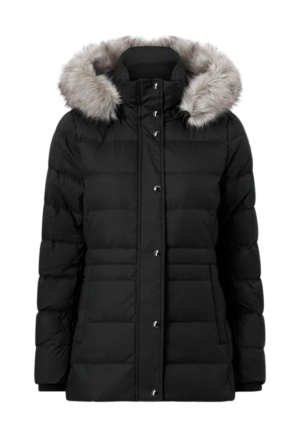 Tommy Hilfiger - Dunjacka Tyra Down Jkt With Fur - Svart - 34