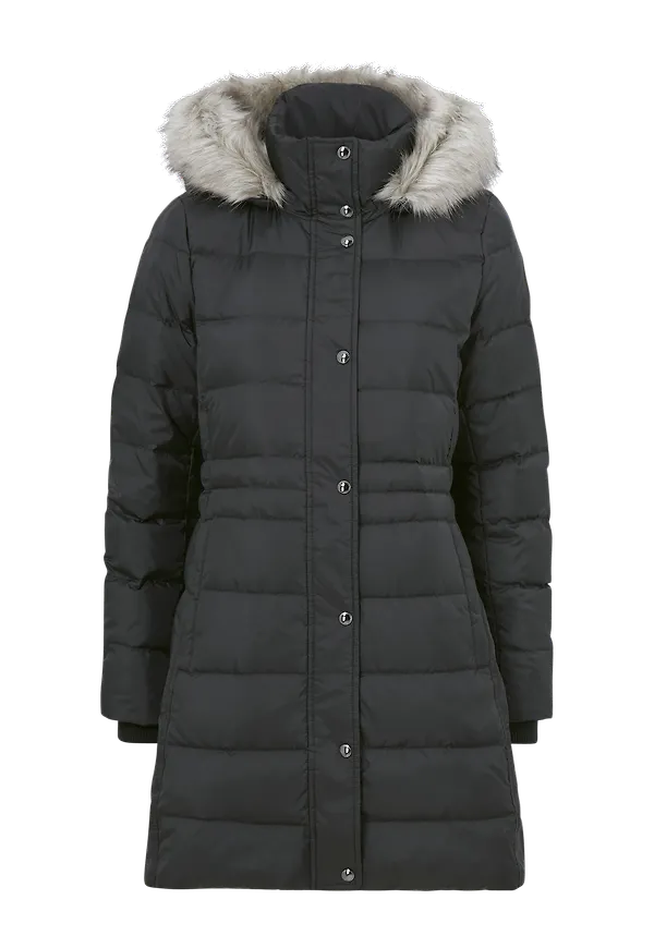 Tommy Hilfiger - Dunkappa TH Ess Tyra Down Coat With Fur - Svart