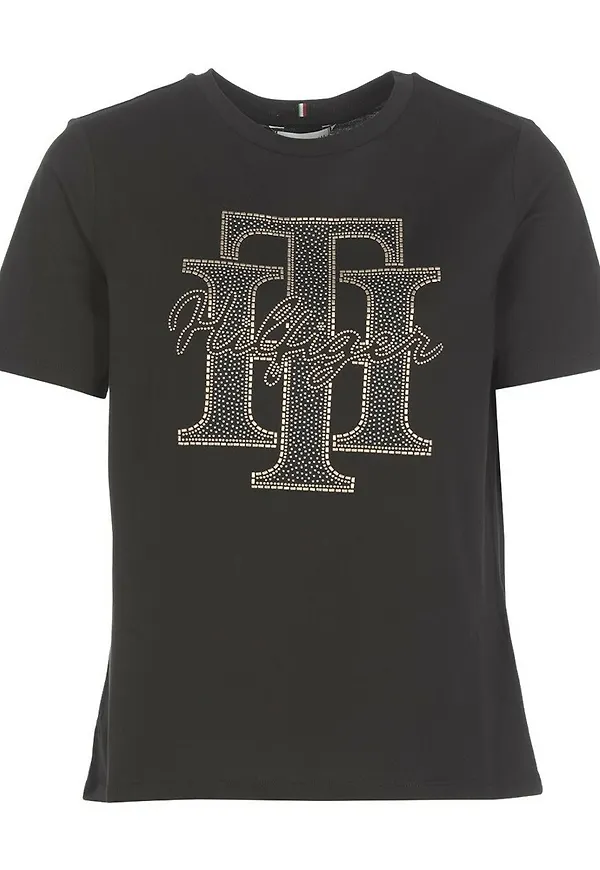 Tommy Hilfiger - T-shirts - Svart - Dam - Storlek: Xs,S,M
