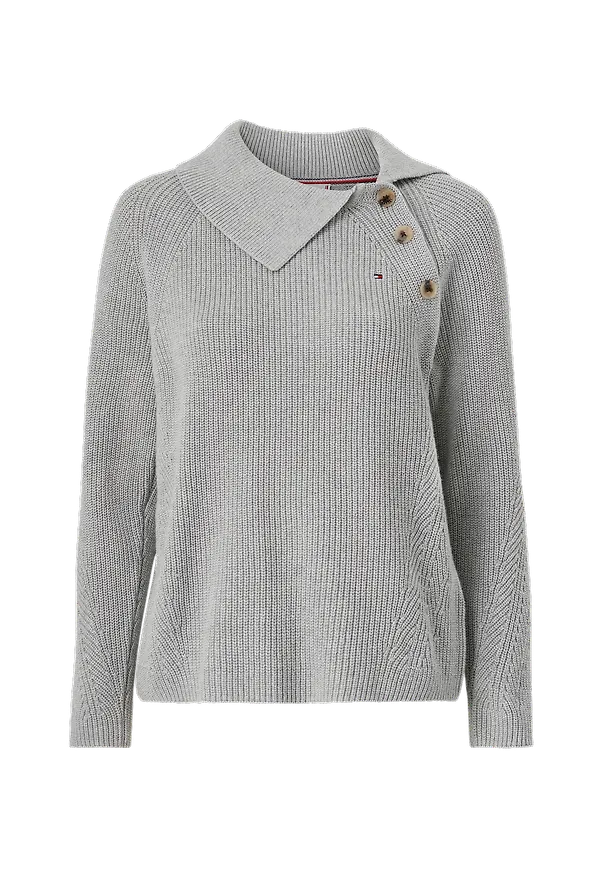Tommy Hilfiger - Tröja Hayana Button Funnel-Nk Sweater - Grå
