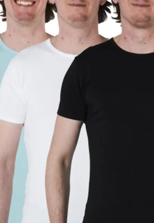 Tommy Hilfiger 3P Crew Neck Vit/Turkos bomull Medium Herr