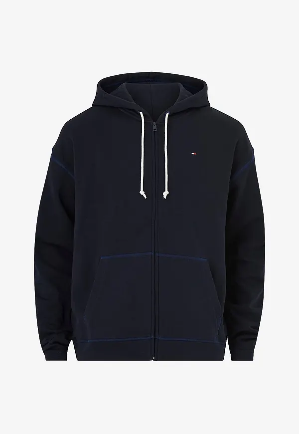 Tommy Hilfiger - Huvtröja FZ Hoodie - Blå