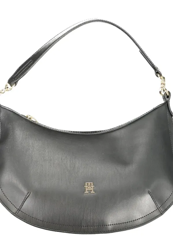 Tommy Hilfiger, Väska, Dam, ONE Size, Svart Axelväska med Avtagbara Remmar